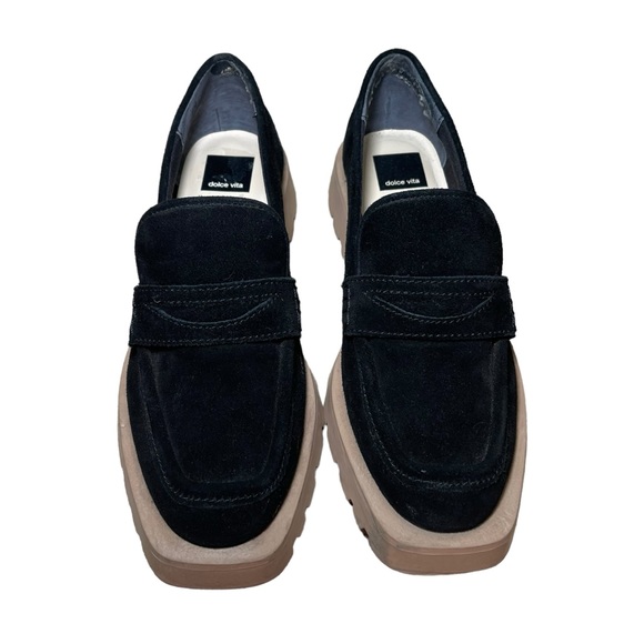 Dolce Vita Elias Black Suede Penny Loafers Women’s 8.5 - Picture 2 of 10